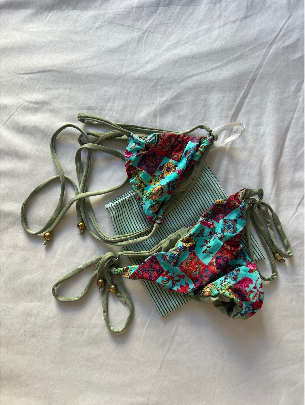 Floral String Bikini Set